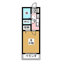 ポートハウス-2 1Kの間取図画像