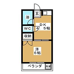 メゾンK 1DKの間取図画像