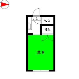 アークビル ワンルームの間取図画像