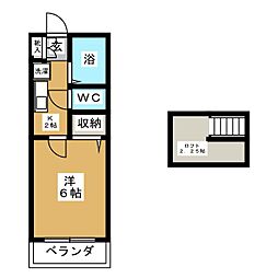 ポートハウス-2 1Kの間取図画像
