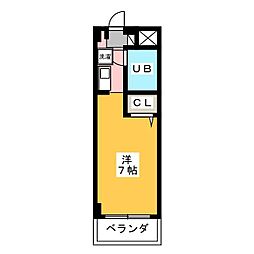 コンポーゼ上石神井 2階ワンルームの間取り