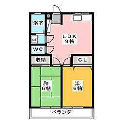 セカンドジュネス 2LDKの間取図画像