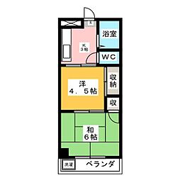 クレールマンションノグチ 2Kの間取図画像
