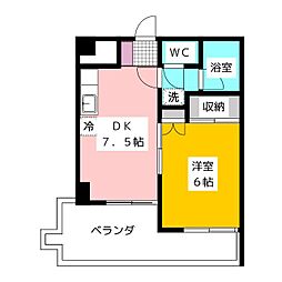 第一石原ビル 1DKの間取図画像