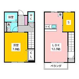 Iihana garden 1階1LDKの間取り