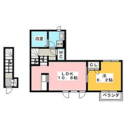 ALLEE 2階1LDKの間取り