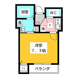 メゾン ドゥ ボヌール 3階1Kの間取り