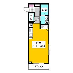 プレール・ドゥーク下井草 3階ワンルームの間取り