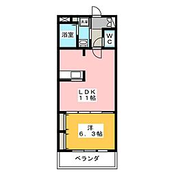 トレ　フレッチェ 4階1LDKの間取り