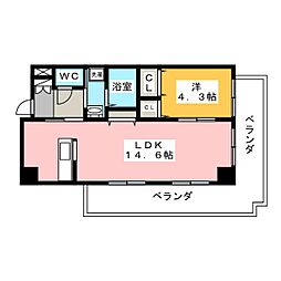 プレミールコート 1LDKの間取図画像