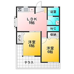 グラン田無 2LDKの間取図画像