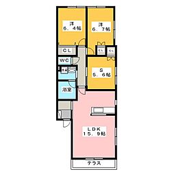 アルマコート 2SLDKの間取図画像
