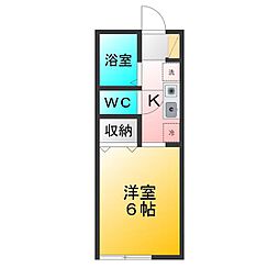 関町南レジデンス-2 1Kの間取図画像