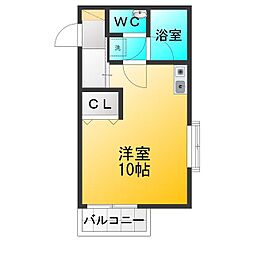A.G.M上石神井 ワンルームの間取図画像