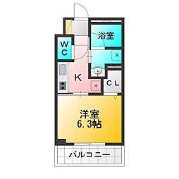 プレール・ドゥーク下井草 1Kの間取図画像