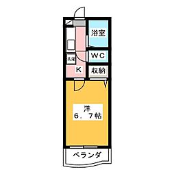 ラ・フローラ武蔵野6 1Kの間取図画像