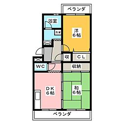 クレール18 2DKの間取図画像