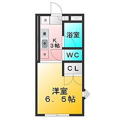 エスポワールM 1Kの間取図画像
