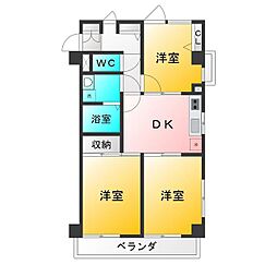 サムズコート 3DKの間取図画像