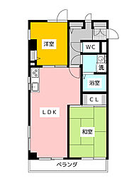 サムズコート 2LDKの間取図画像