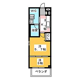 ロイジェント練馬高野台 1DKの間取図画像