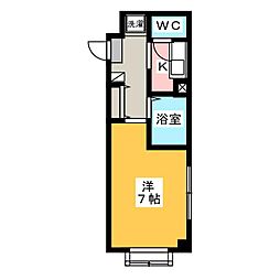 VIEWカワシマ 1Kの間取図画像