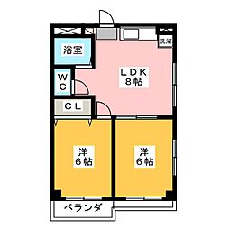 アーク上井草 2LDKの間取図画像