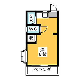 シャトーヤジ-3 ワンルームの間取図画像