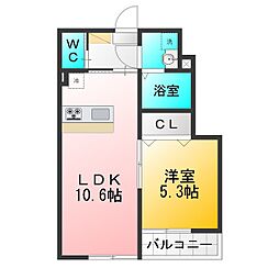 エルスタンザ下石神井 1LDKの間取図画像