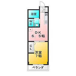 田頭ビル 1DKの間取図画像