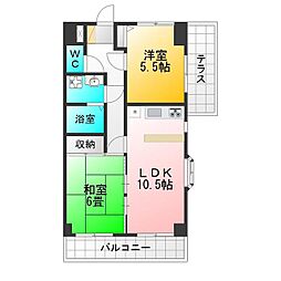 ゾンネンハイム武蔵関 2LDKの間取図画像