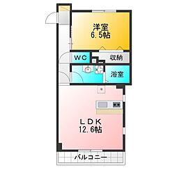 プラージュ 1LDKの間取図画像