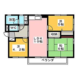 フラット三輪 3LDKの間取図画像