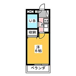 Y'SROSSOフシミ 1Kの間取図画像