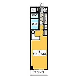 ゾンネンハイム武蔵関 ワンルームの間取図画像