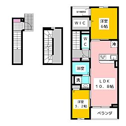 西東京市向台町5丁目アパート 2LDKの間取図画像