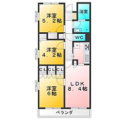 クレールメゾン 3LDKの間取図画像