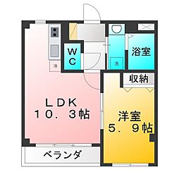 マロンフォレスト 1LDKの間取図画像