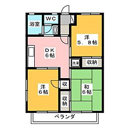 エスポワールA 3DKの間取図画像