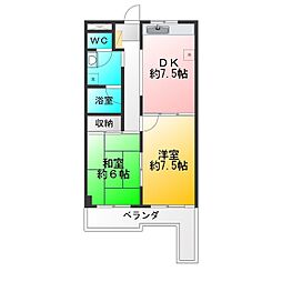 フォーラム石神井 2DKの間取図画像