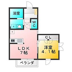 BellaVista 1LDKの間取図画像
