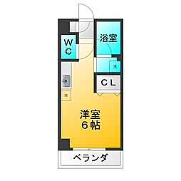 サンフォート ワンルームの間取図画像