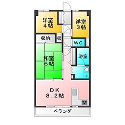 プロスパーレジデンス 3DKの間取図画像