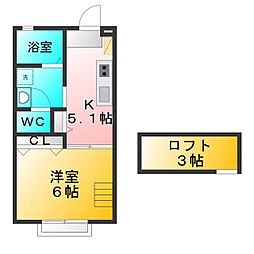 エスペランスハイロード 1Kの間取図画像