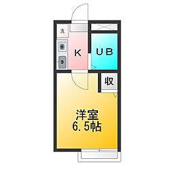 ヤングヴィラ 1Kの間取図画像