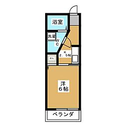 吉祥寺イースト 1Kの間取図画像
