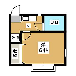 コートファイブ 1Kの間取図画像