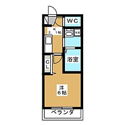 ラピスブラン 1Kの間取図画像