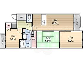 京都府京都市西京区桂千代原町（賃貸マンション3LDK・2階・63.00㎡） その2