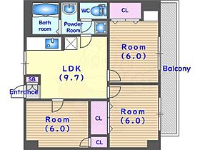 京都府京都市南区上鳥羽苗代町（賃貸マンション3LDK・5階・59.40㎡） その2